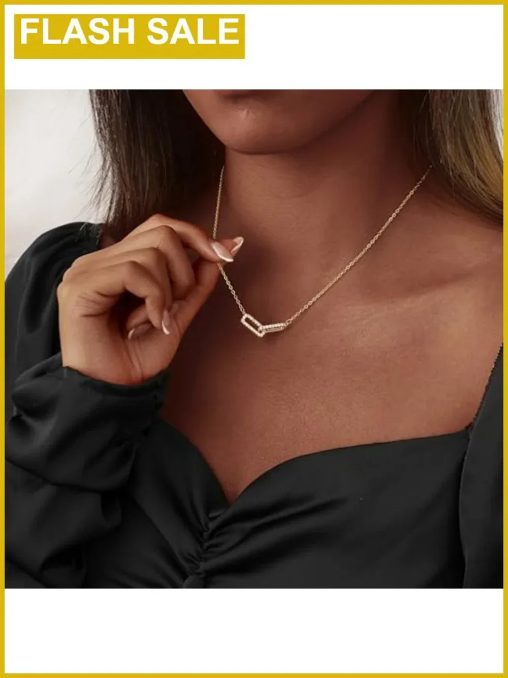 14K Gold Plated Sterling Silver Layered Necklace Set CZ Pendant